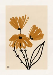 Fleurs abstraites aux teintes chaudes