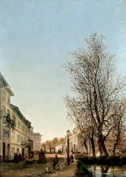 Vue de la zone de Porta Venezia, Milan (peinture, vers 1850)
