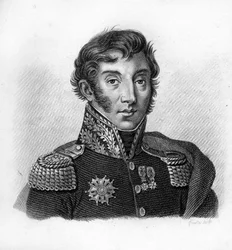 Comte Jean Maximilien Lamarque (1770-1832), général et homme politique français - dans « Portraits des généraux français à la suite des victoires et conquêtes des Français ». Gravé par Ambroise Tardieu en 1818. Collection Stella.