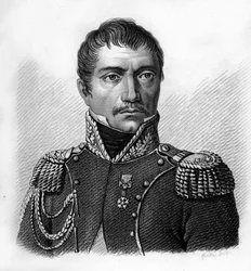 Portrait du général Philippe Auguste Eugène Merlin de Douai (1754-1838) - Portraits des généraux français en suite des victoires et conquêtes des Français. Gravé par Ambroise Tardieu en 1818. Collection Stella.