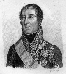 Portrait du Maréchal Mortier. Adolphe Édouard Casimir Joseph Mortier, Duc de Trévise, maréchal et homme politique français (1768 - 1835) dans « Portraits des généraux français suivant les victoires et conquêtes des Français ». Gravé par Ambroise Tardieu en