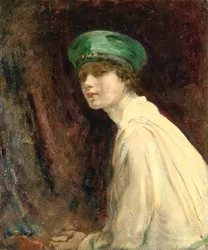 Le Chapeau Vert, portrait de Mme Claude Johnson, 1918