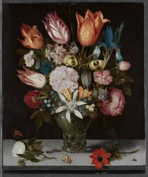 Fleurs dans un verre