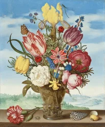 Bouquet de fleurs sur un rebord. 1619