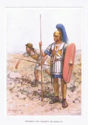 Rorarius et Triarius à Camillus, illustration de The Roman Soldier, 1928