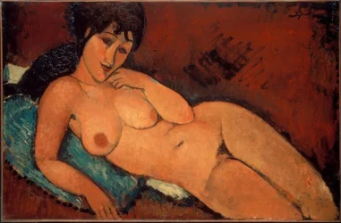 Nu sur coussin bleu