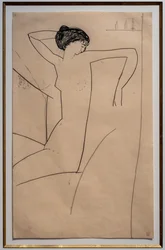 Anna Akhmatova, nue assise, la tête appuyée sur l