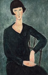 Femme assise à la robe bleue, 1918-1919