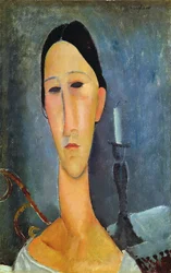 Hanka Zborowska avec un chandelier, 1919