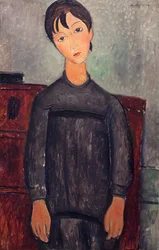 Petite fille en tablier noir