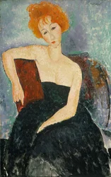 Fille rousse en robe de soirée, 1918