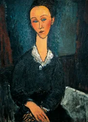Femme au col blanc, portrait de Lunia Czechowska
