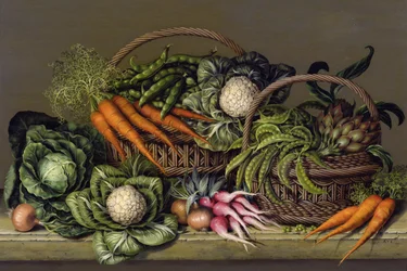 Panier de légumes et radis, 1995