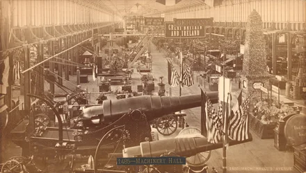 Canons Krupp, exposition allemande, Exposition internationale du centenaire, Philadelphie, 1876 (tirage albuminé argenté)