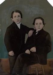 Portrait de deux garçons, v. 1870 (photo)