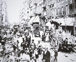 Marché de rue à Mulberry Street, Lower East Side, New York