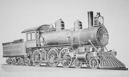 Une locomotive de Schenectady (gravure)