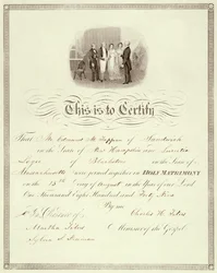 Certificat de mariage de 1849