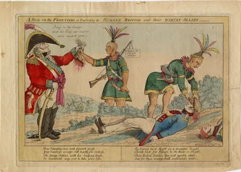 Une scène aux frontières pratiquée par les Britanniques humains et leurs dignes alliés