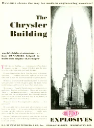 Publicité avec le Chrysler Building, du DuPont Magazine, mai 1930
