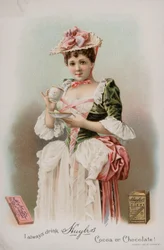 Publicité pour le cacao et le chocolat à boire de Huyler, 1893