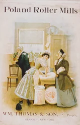 Publicité pour les moulins à rouleaux de Pologne, W.M. Thomas & Sons, New York