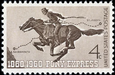 Timbre américain sur le Pony Express