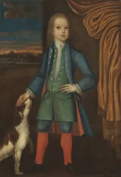 Garçon en manteau bleu, vers 1730