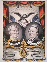 Affiche de campagne pour le candidat présidentiel Zachary Taylor (1784-1850) et son colistier, Millard Fillmore (1800-74) 1848