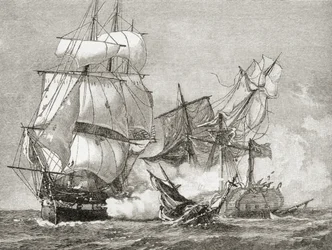 Capture de la Guerrière par la Constitution le 19 août 1812, de 