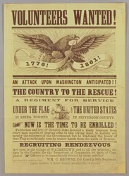 Affiche de recrutement de la guerre civile, 1861