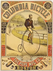Publicité pour les bicyclettes Columbia, vers 1890