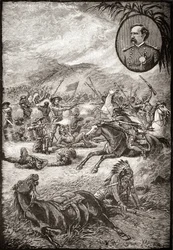Mort du général George Armstrong Custer et des soldats du 7e régiment de cavalerie à la bataille de Little Big Horn, 25 juin 1876