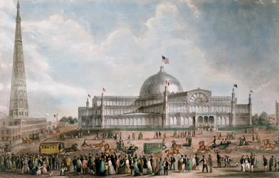 Vue extérieure du Crystal Palace de New York, 1853