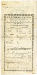 Carte des Vins de la Maison Franklin pour le 23 Mai 1844, 1844