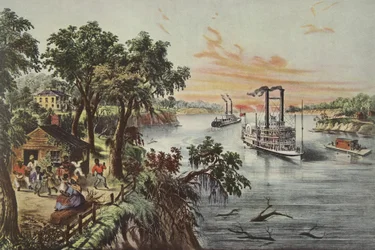 Basse eau dans le Mississippi, pub. 1868, Currier & Ives