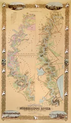 Carte représentant les plantations sur le Mississippi de Natchez à La Nouvelle-Orléans, 1858