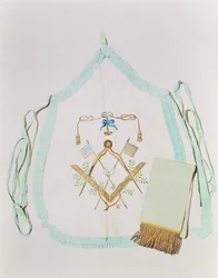 Tablier et écharpe maçonniques, 1770-1800