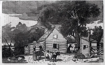 Cabane de personnes noires, tirée de « Une description illustrée des États-Unis », par Sear