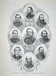 Neuf portraits de généraux éminents de l