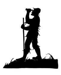 Une des silhouettes de Robinson Crusoé (lithographie)
