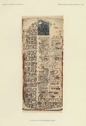 Planche LXI du Codex de Dresde (lithographie couleur)