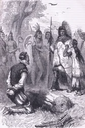 Pocahontas sauve la vie du capitaine Smith, illustration de l