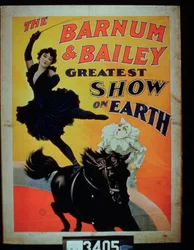 Affiche publicitaire pour le Barnum and Bailey Greatest Show on Earth