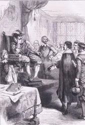 Puritains devant Jacques Ier, illustration de l