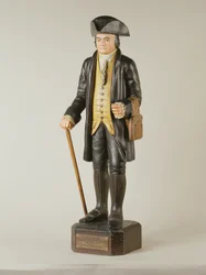 Sculpture de Diedrich Knickerbocker qui se trouvait dans Knickerbocker Hall à New York, vers 1850-67
