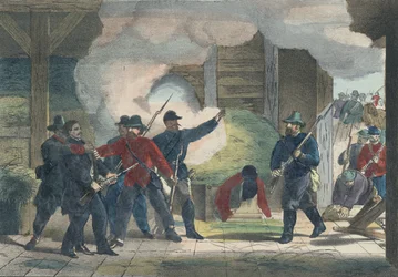 Saisie et mort du meurtrier Wilkie Booth, vers 1865