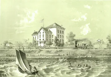 Maison des soldats, de Chicago Illustrated, avec descriptions littéraires par James W. Sheahan, publié par Jevne & Almini, Chicago, 1866-67