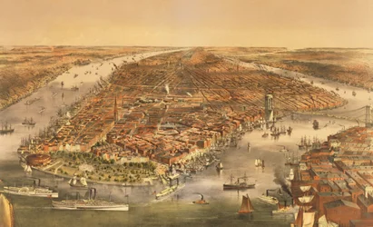 La ville de New York, pub. par Currier et Ives, 1870