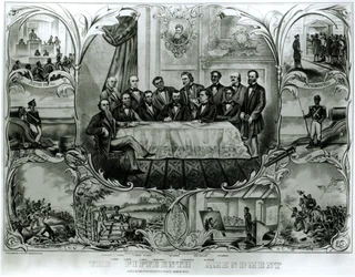 Le quinzième amendement, signé par le président Ulysses S. Grant (1822-85) mars 1870